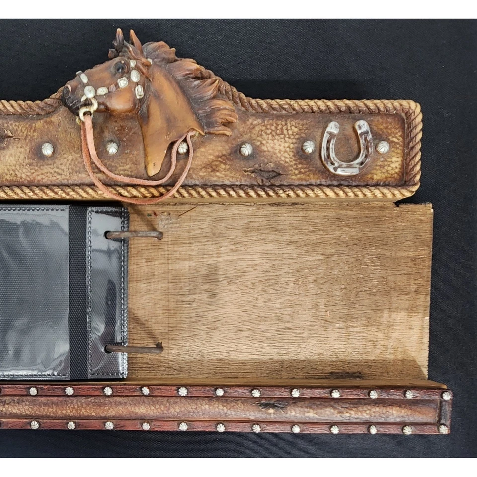 Vintage Western Horse Head Horseshoe Rope Decor Photo Album Page Holder - Image 4 of 4