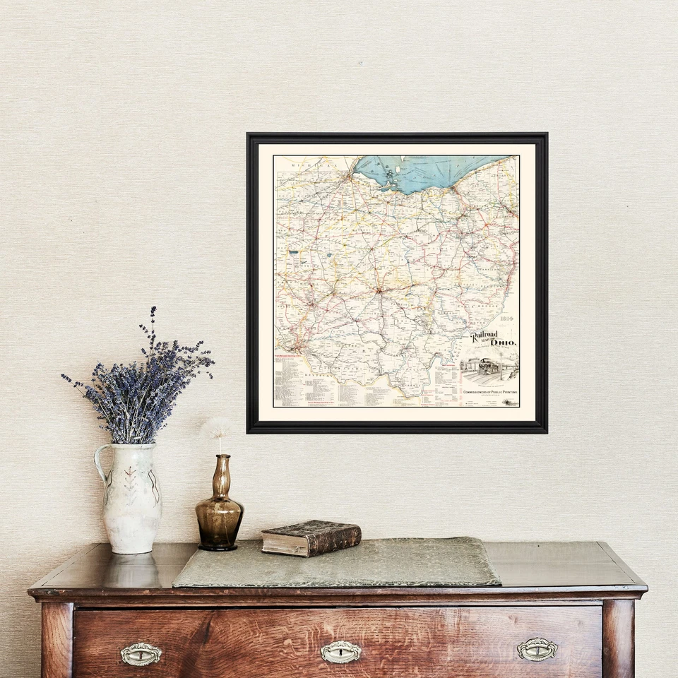Old Map of Ohio 1914 - Vintage Ohio Art - Image 4 of 4