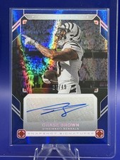 Chase Brown Bengals Auto Snapshot Signatures Blue 21 /49 2025 Panini Photogenic