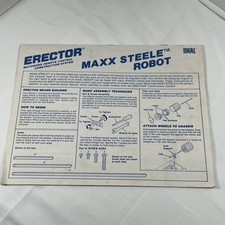 VINTAGE 1984 Ideal Toys ERECTOR MAXX STEELE RC ROBOT Instructions Only 16 Pg.