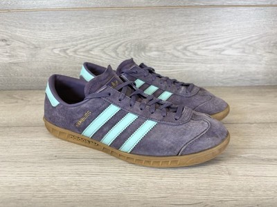 Adidas Originals Hamburg Tech Purple Clear Aqua Gum Herren Sportschuhe Größe UK 9
