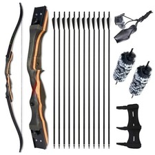 62" Recurve Bow,Bow and Arrow Adult Archery Bow Set for Adults or Beginner Pr...