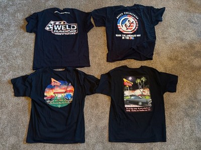 4 Drag Racing Hot Rod T-Shirts NHRA Weld Racing Moser Engineering InNOut Size XL