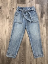 Jag Women's Jeans Utility Paper Bag Crop size 2/26 Light Color Wash Denim Cute