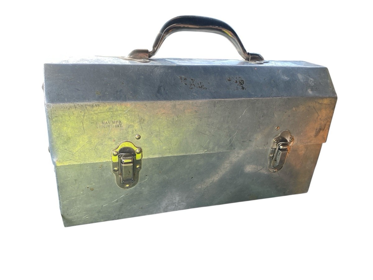 L MAY MFG Vintage Aluminum Miners Lunch Box Pail Sudbury