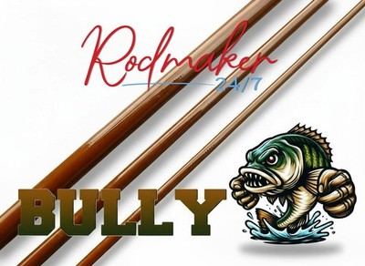 Rodmaker 247 Bully 6'9'' - 3pc - 7wt - Fiberglass Blank - Brown - Short - Fast