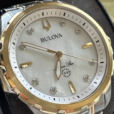 Bulova Women's Marine Star Quartz Silver Stainless Steel Watch 36 MM 98P227