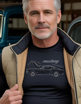 mens car t shirts, Ford Fastback Mustang, Muscle Car, Classic Mustang