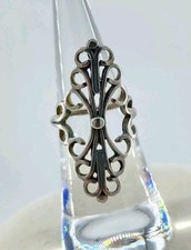 Vintage Mexico LMV 925 Sterling Silver Modernist Statement Ring Size 5.75