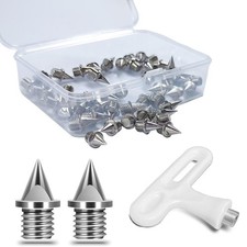 Uxpang Track Spikes, 48 pcs 1/4 inch Pyramid Tip length inch, Silver