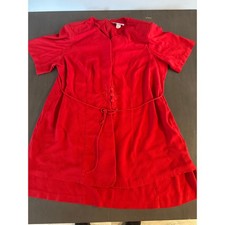 Vintage Classic Apparel Red Dress 80s knee length  size 26W Made in USA