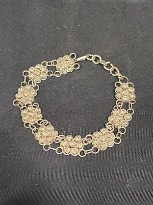 VINTAGE BOHO STYLE HANDMADE SILVER TONE BRACELET 6-7 
