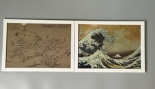 Snoopy Art Collection Flamed Clear File Katsushika　Hokusai Bird and beast