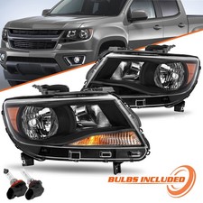 For 2015-2022 Chevy Colorado Baseltwt Halogen Black Headlight Wbulb Pair For 2015-2022 Chevy Colorado Baseltwt Halogen Black Headlight Wbulb Pair