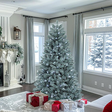 6 Ft Pre-Lit Blue Spruce Christmas Tree 880 Tips 450 LED Lights 8 Modes