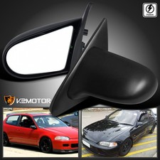 Fits 1992-1995 Honda Civic 2dr Power Adjustable Black Side Mirrors Leftright