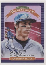 2020 Panini Donruss Diamond Kings Milestone Stat Line /650 Christian Yelich 0jj3