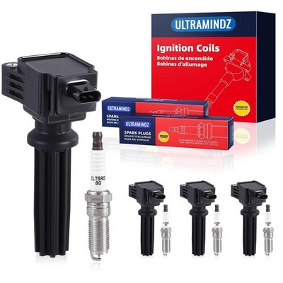Ignition Coil & Spark Plug for Ford 2.0L 2.3L Escape Taurus 13-19/Edge Focus ...