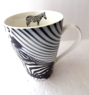 Paul Cardew Wild Cafe Zebra Porcelain Coffee Latte Mug 4.75''