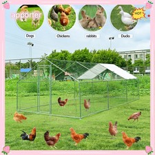 20X10 FT Large Chicken Coop Run Cage Dog Cage Fence Outdoor Kennel Metal Playpen