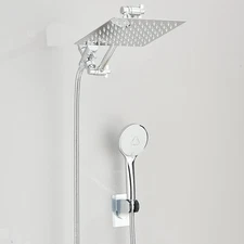 Shower Head Combo High Pressure Rain Shower Head with Handheld Spray Set Chrome