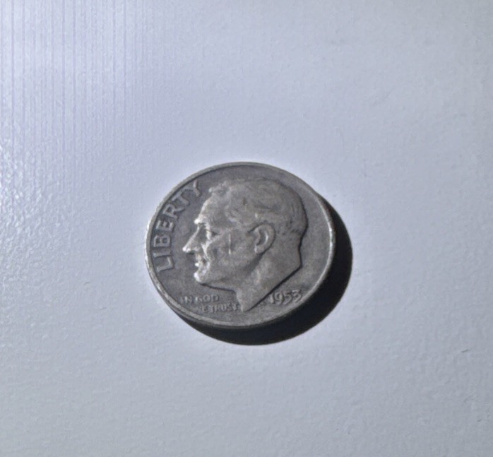 1953 D Roosevelt Dime 90% Silver 10c US Coin
