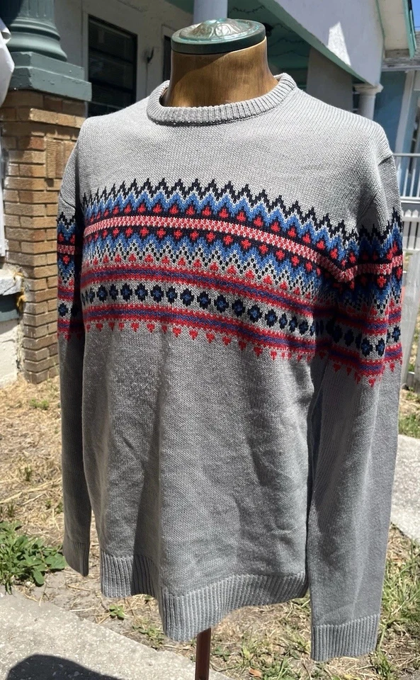 Brave Soul Navidad Fairisle Suéter en Gris Plata Talla Grande Foto 2 de 4