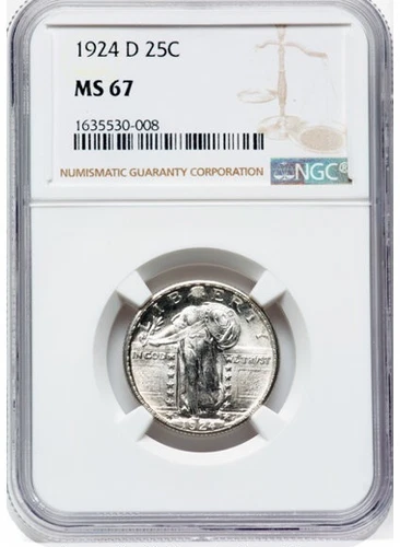 1924-D STANDING LIBERTY QUARTER NGC MS67 25c