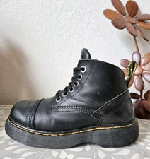 VTG Dr Martens Made In England 6-Eye Platform Waxy Boots Women Sz 8.5-9 US RARE 