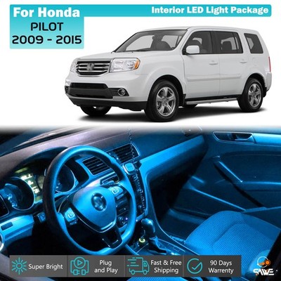15 x Ice Blue LED Lights Bulb Map Interior Package For 2009 - 2015 Honda PILOT
