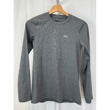 REI Youth Boys Girls Size L Base Layer Crew Long Sleeve Top Gray