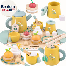 Tea Sets for Toddlers 3-5 Girl Birthday Gift 3 Year Old Princess Party Wooden Pl