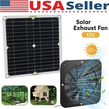 100W Solar 13.5in Exhaust Fan Hydraulic Bearing for Greenhouse Shed Attic Vent