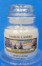 RARE Retired Yankee Candle " Siberian Silver Fir " 3.7oz Small Glass Jar - NEW