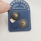 Vintage White Sands 925 Sterling Silver Stud Earrings Gold Accent Southwestern — photo 2