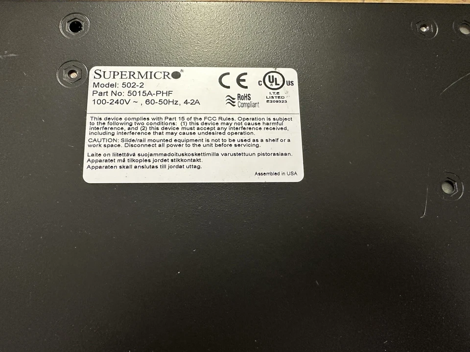 SUPERMICRO 502-2 RACK SERVER 5015A-PHF - Image 2 of 4