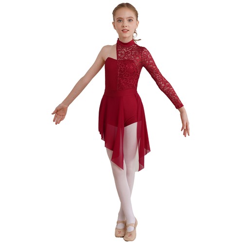 UK Kid’s Girl Lyrical Dance Dress Sleeveless Ballet Leotard Modern Dance Costume - Picture 81 of 168