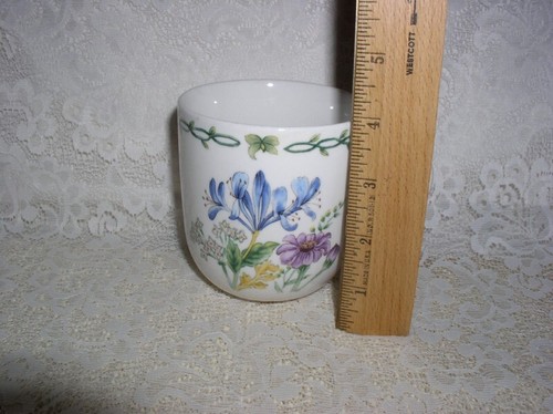 Thomson Keramik Floral Garden Iris blau lila Blume Kaffeebecher 4" - Bild 2 von 4