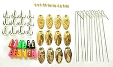  60 Pcs Inline Spinner Making Kit Trout Crappie Bass Spinners DIY 1/8 OZ Lure