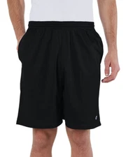 New Men's Champion Black Gym Basketball Activewear Mesh Shorts With Pockets L