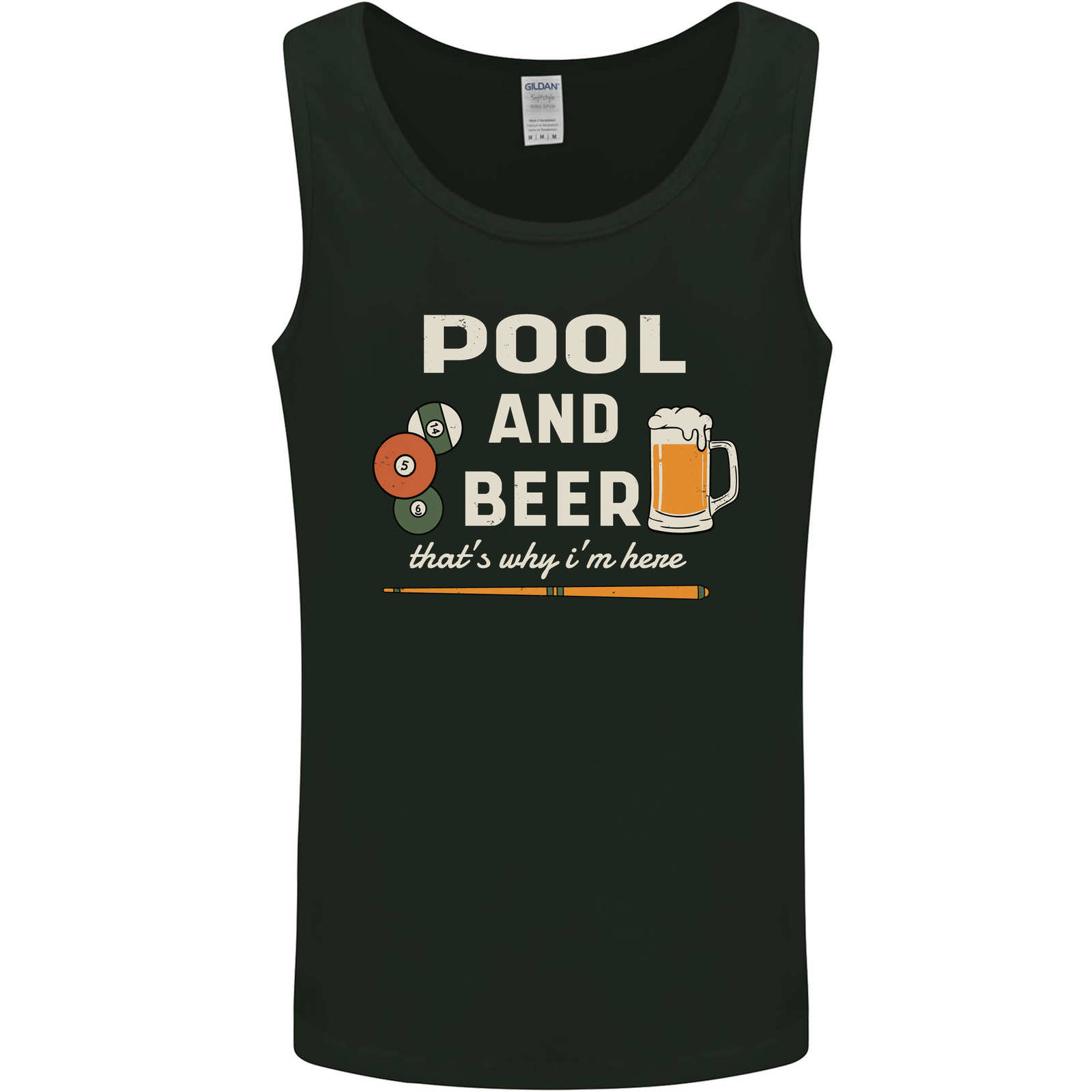 Pool and Beer That's Why I'm Here Mens Vest Tank Top