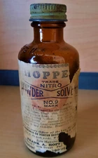 Vintage 1937 Hoppe's No 9 Gun Cleaning Nitro Powder Solvent Bottle Empty