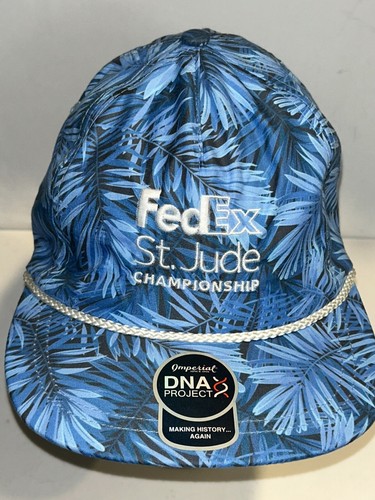 FEDEX ST JUDE CHAMPIONSHIP HAT CAP FLORAL BLUE ADJUSTABLE STRAPBACK EMBROIDERED