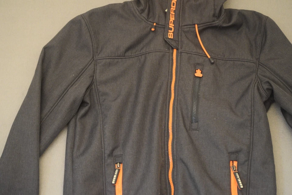 Superdry Original Windtrekker Japan Jacket Mens Size Small Gray Orange Hooded - Image 3 of 4