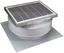 Exhaust Attic Fan Solar Powered Roof Mounted Active Ventilation 365 CFM White