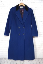 Vtg Jennifer Chase Long Pea Coat Women's Large Blue Wool Made In Usa 70s 80s