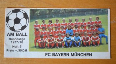 Am Ball Fußball Bundesliga 1977/78 FC Bayern München 7x15 cm 16 S. m.Gerd Müller