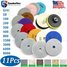4 Inch 50-6000Grit Diamond Polishing Pads Kit Wet/Dry for Granite Stone Concrete