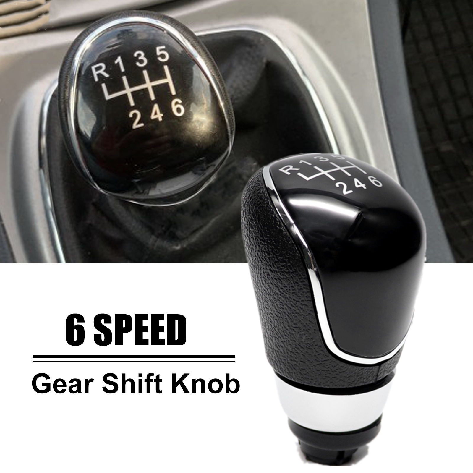 1x 6 Speed Car Manual Gear Shift Stick Knob For Ford Focus Fiesta C-max Mondeo