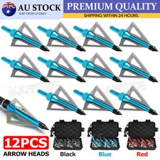 12 Piece Arrow Heads Hunting Broadheads Screw-in Arrowheads Points Tips Archery